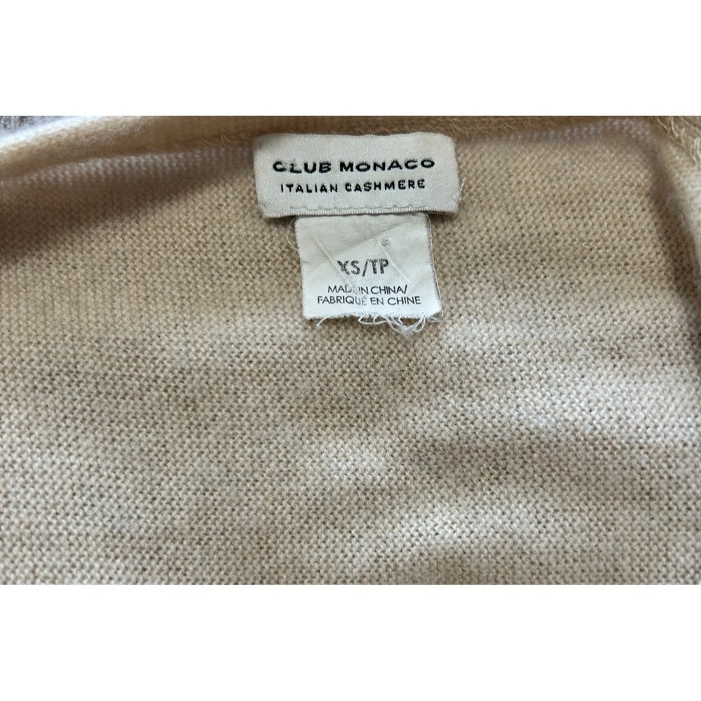 Club Monaco Italian Cashmere Sweater Womens Size XS Latte Cowlneck Dolman Sleeve - Picture 4 of 9
